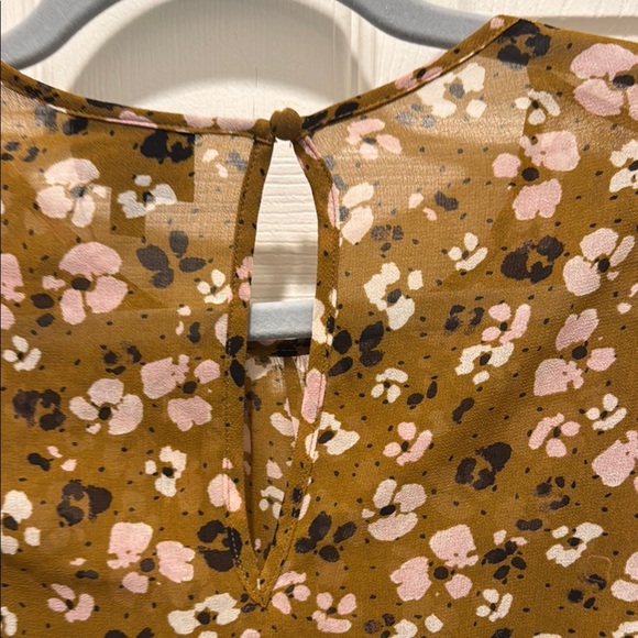 Who What Wear Brown Tan Ruffled Tie Front Sundress - Picture 9 of 12